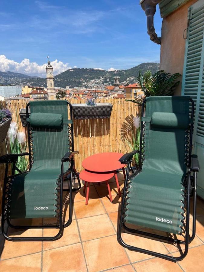 La Croix - F3, Terrasse Vue Panoramique, Vieux-Nice Old Town And Terrace Kültér fotó