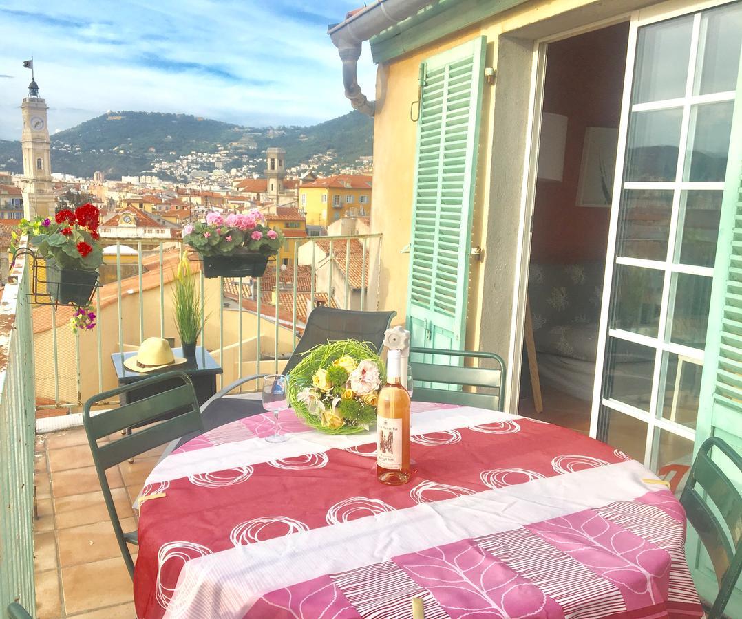 La Croix - F3, Terrasse Vue Panoramique, Vieux-Nice Old Town And Terrace Kültér fotó