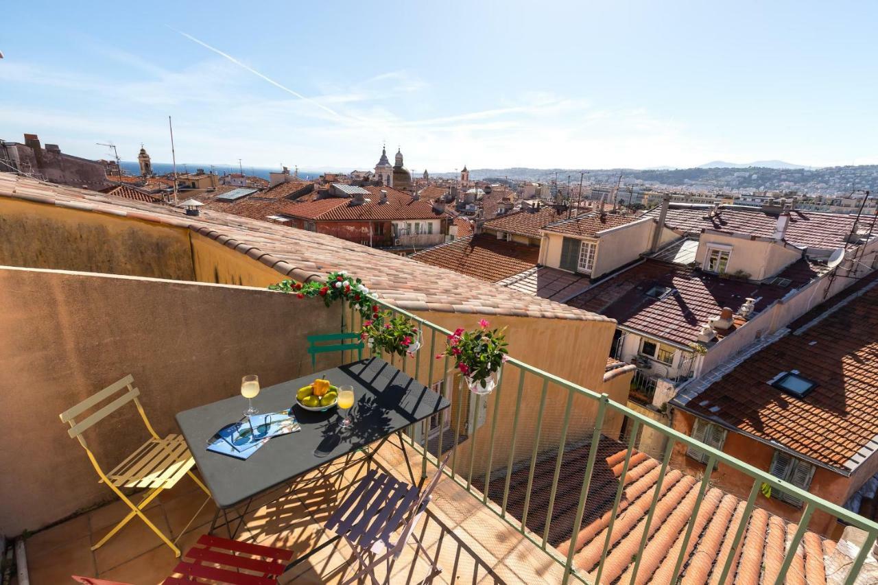 La Croix - F3, Terrasse Vue Panoramique, Vieux-Nice Old Town And Terrace Kültér fotó